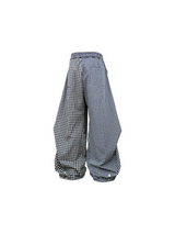 RELABEL (Menglian) Asymmetrical Cross-Patterned Ripple-Pleated Casual Trousers