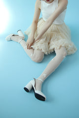 ribbon fishnet tights (ivory)