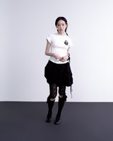 ハートロックドットクロップTシャツ (ホワイト)