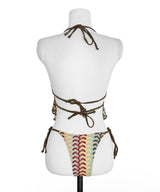 [2-piece ] baroque halter crochet bikini