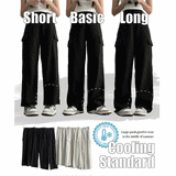 【ショート・ベーシック・ロング/S2XL】【夏のロングパンツ！】メイバックバンドリネンセミワイドコットンカーゴパンツ