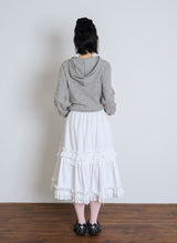 RUFFLE POINT SKIRT - WHITE