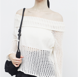 Vininto net off-shoulder knitwear
