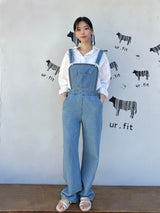 EMBROIDERY OVERALL DENIM PANTS code 25011