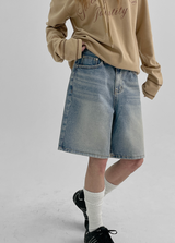 [B-DENIM] エッセンシャルハーフショーツ 040