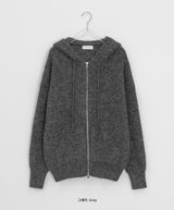[unisex] ケルトウールオーバーニットフードジップアップ