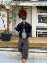 Aki Wool Collar Warmer Winter Blouson (2 Colors)