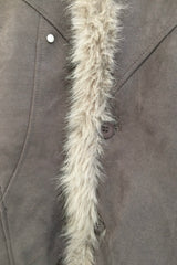 Milkfur high neck suede jumper