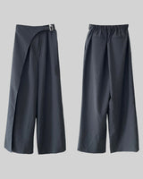 Carbon side buckle wrap slacks