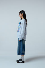 Street league artwork damage washing over-crop fit long sleeve (Melange)
