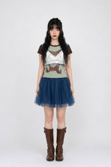 DOTTED HORSE GRAPHIC SLIM TEE