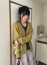 Lucie Loose-Fit Raglan V-Neck Cardigan