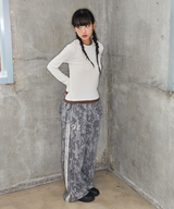 カモレイヤードラップショートスカート - KHAKI