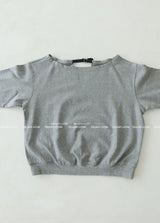 Buckle backless off-shoulder sweatshirt