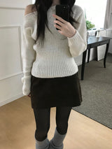 コーデュロイローライズスカートパンツ (3 colors)