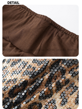 sequined leopard mini skirt