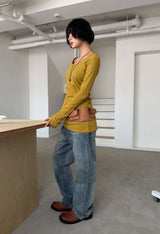 HENLEY BUTTON SLIM KNIT