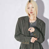 セミオーバーフィットベルテッドジャケット [Gloss green]