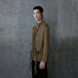 LACE-UP SHIRDIGAN: KHAKI