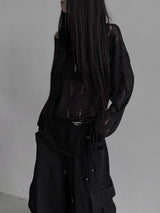 destroyed see-through knit (2color)