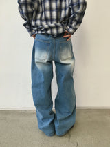 タイピングレタリングスナップデニムパンツ 2C