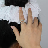 Round Ball Heart Ring