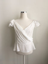 Dining wrap frill blouse