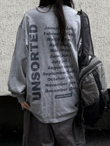 monthly printing pigment long sleeve t-shirt