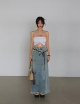 Woodball Halterneck Shirring Tube Top