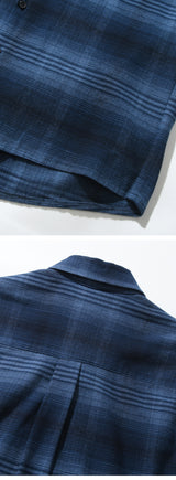 VINTAGE FLANNEL CHECK SHIRT_VINTAGE BLUE