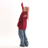 ワッフル コージー ロングスリーブ Tシャツ_ワイン