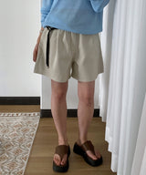 Golden Front Pintuck High-Waist A-Line Cotton Shorts 2 Colors