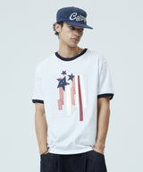 FLAG APPLIQUE RINGER TEE