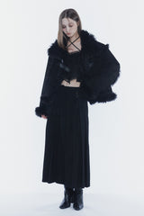 レイヤープリーツスカート black