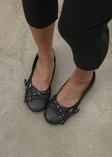 [MADE] Mobea Buckle Leather Flat Shoes