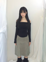 soft corduroy banding skirt
