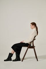 Cashmere turtle neck knit (Purple)