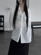 veil tencel シースルーシャツ (2color)