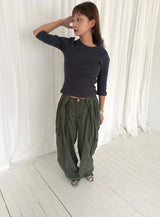 Waflle 3/4 sleeve T(5c)