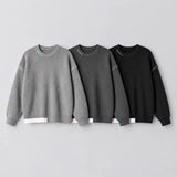 54487イーブンステッチカラーブロックラウンドニット (3 colors)