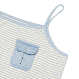 STRIPE POCKET POINT SLEEVELESS [SKY]