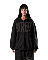 NO STRESS HOTFIX SET HOOD ZIP-UP BLACK