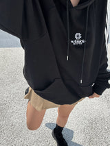 (UNISEX) スリーストライプ オーバーサイズキュート ボックスフーディー - 2 COLOR