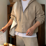[Set-up]Risquare Two-Way Oversized Fit Hooded Zip-Up Knitwear 