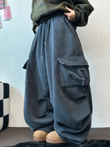 ミンク🖤リベットパラシュートコーデュロイロングパンツ🩶🖤2カラー