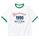 チェッカー アーチ ロゴ リンガー Tシャツ(3color)