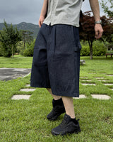 Lyn Pinstripe Carpenter Bermuda Pants