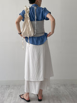 Seersucker Layered Banding Skirt