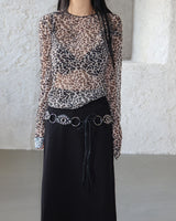 leopard leopard see-through T-shirt