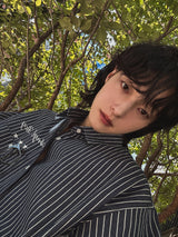 ENZ STRIPED HALF SHIRT